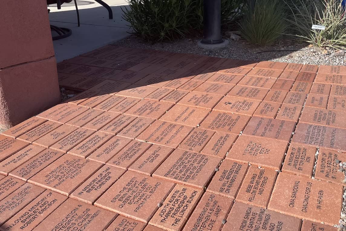 Brick Fundraiser path in front of Placitas Community Library, New Mexico